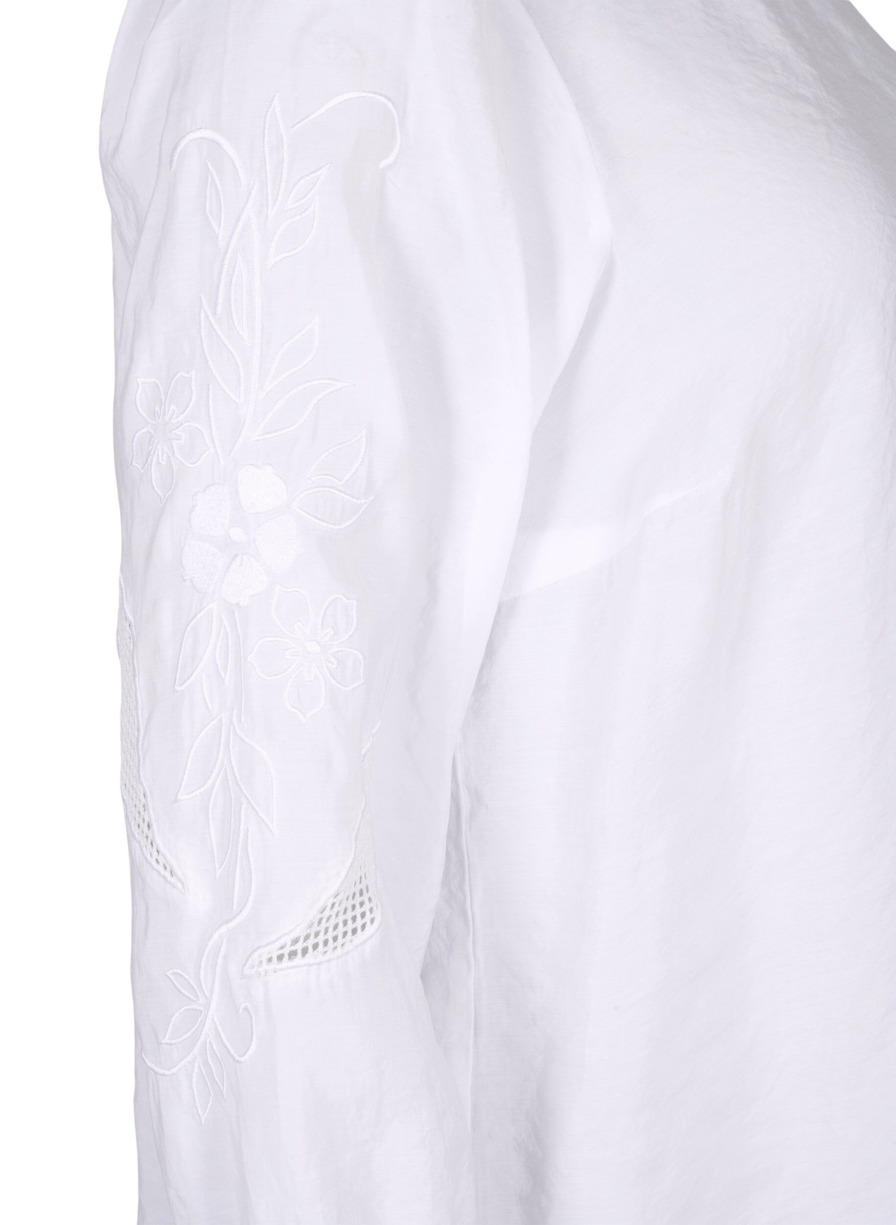 Zizzi Chemisier en TENCEL&trade; Modal avec des broderies, Bright White, Packshot image number 3