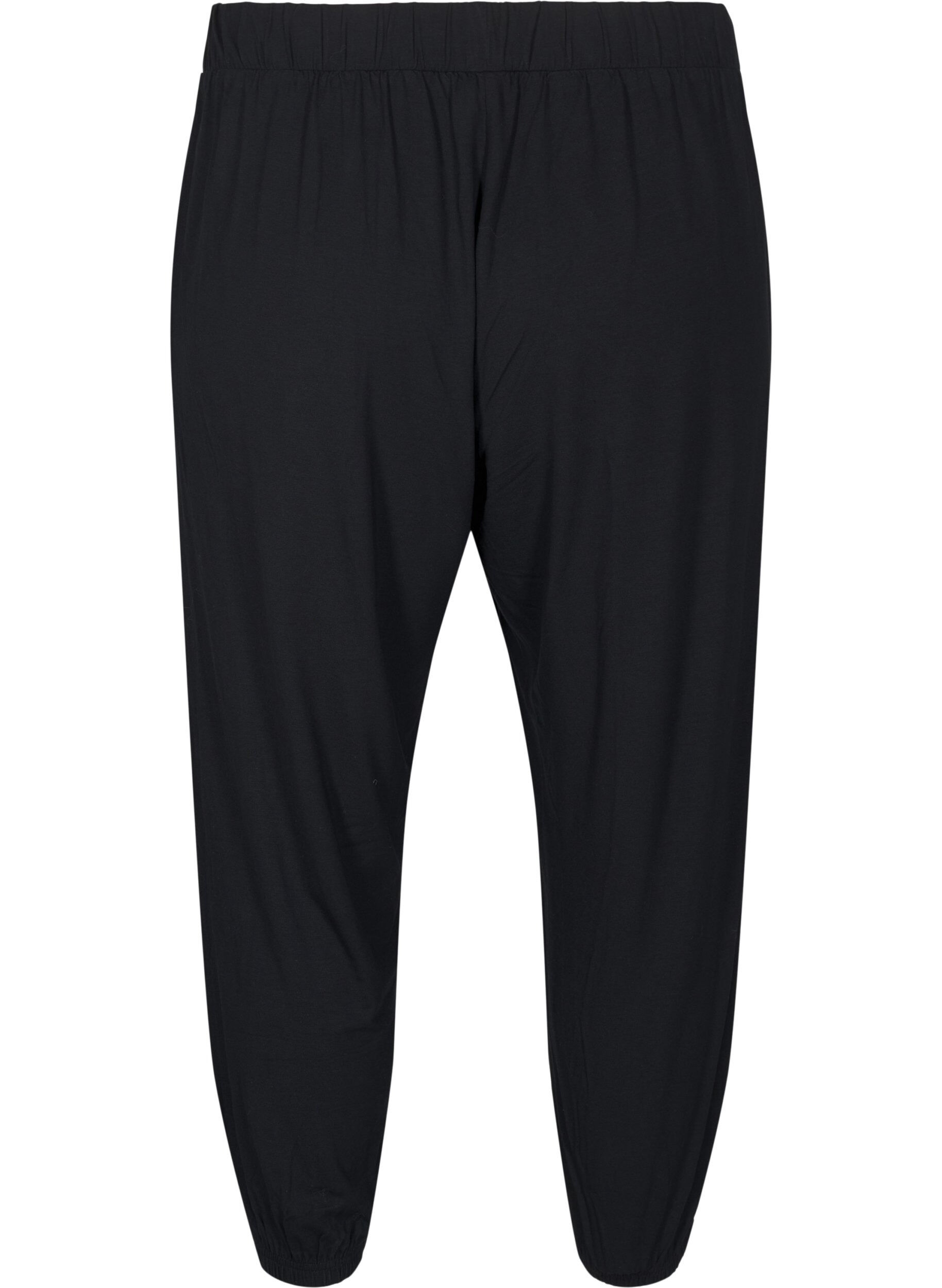 Zizzi Jerseyhose in 3/4-L&auml;nge mit hoher Taille, Black, Packshot image number 1