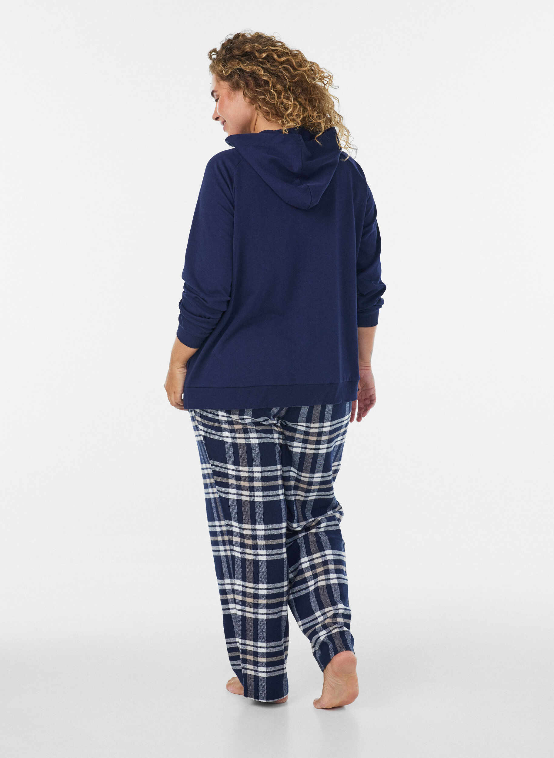 ZizziSweat-Cardigan mit Kapuze und Taschen, Blau, Model image number 2