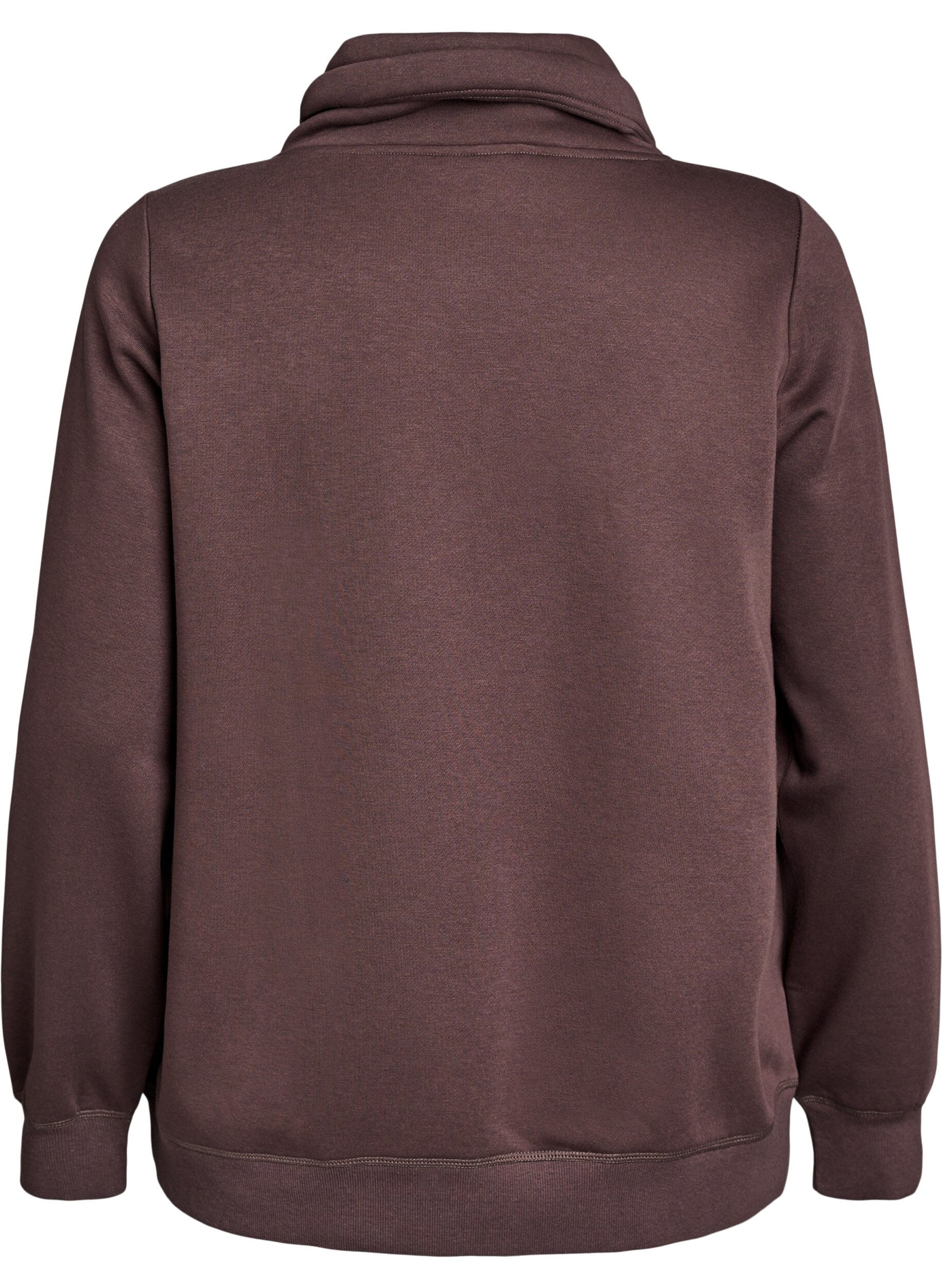 Zizzi Sweat &agrave; col montant et poches, Marron, Packshot image number 1