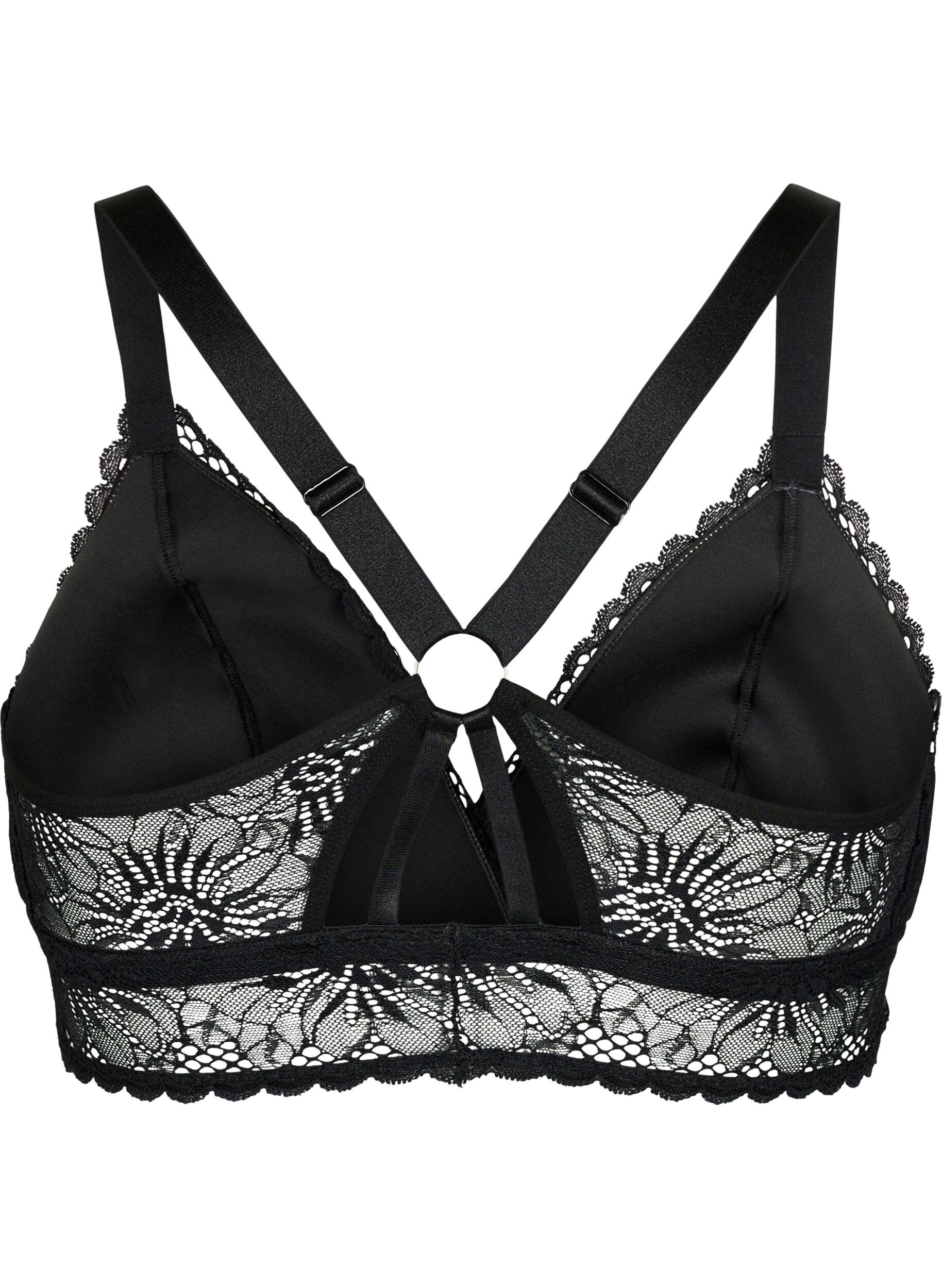Zizzi Spitze Bralette mit R&uuml;ckendetail, Black, Packshot image number 1