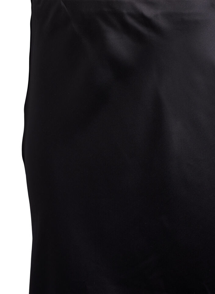 Jupe midi en satin, Noir, Packshot image number 2