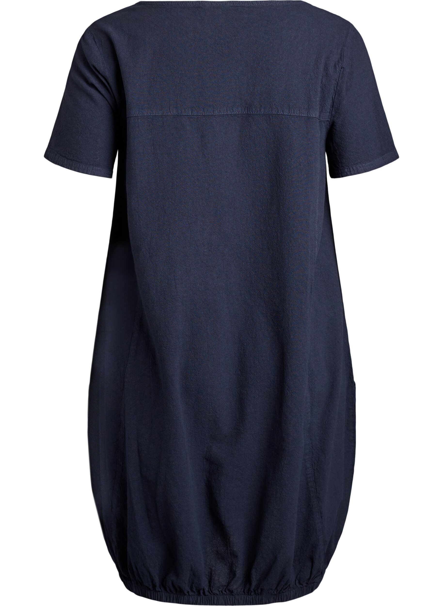 ZizziKurzarm Kleid aus Baumwolle, Blau, Packshot image number 1