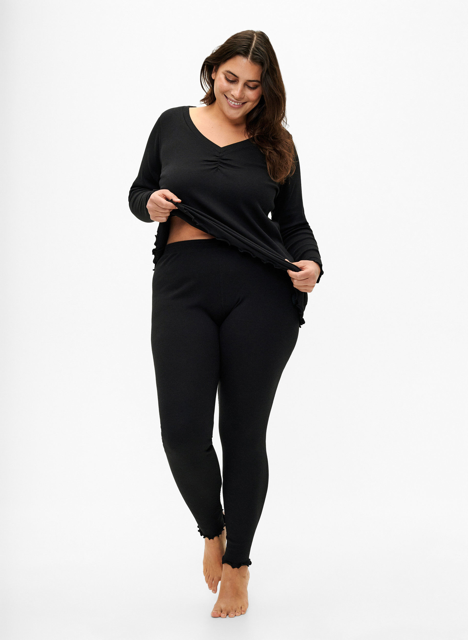 Zizzi Pantalon c&ocirc;tel&eacute; moulant, Black, Model image number 0