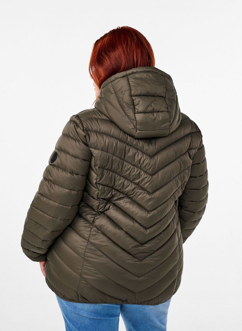 Veste l&eacute;g&egrave;re &agrave; capuche, Vert, Model image number 2