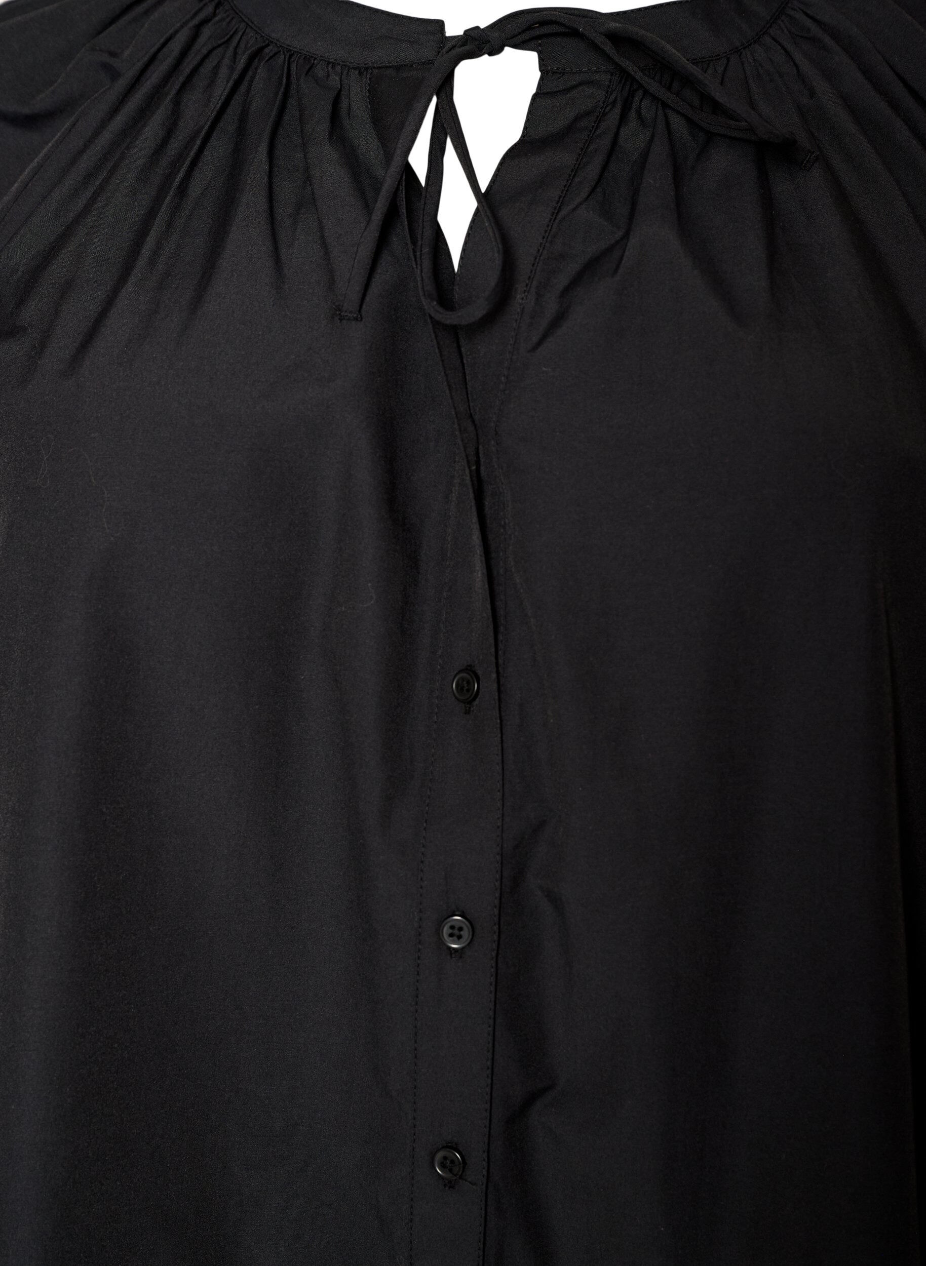 ZizziChemisier avec fermeture boutonn&eacute;e et ceinture &agrave; nouer, Noir, Packshot image number 2