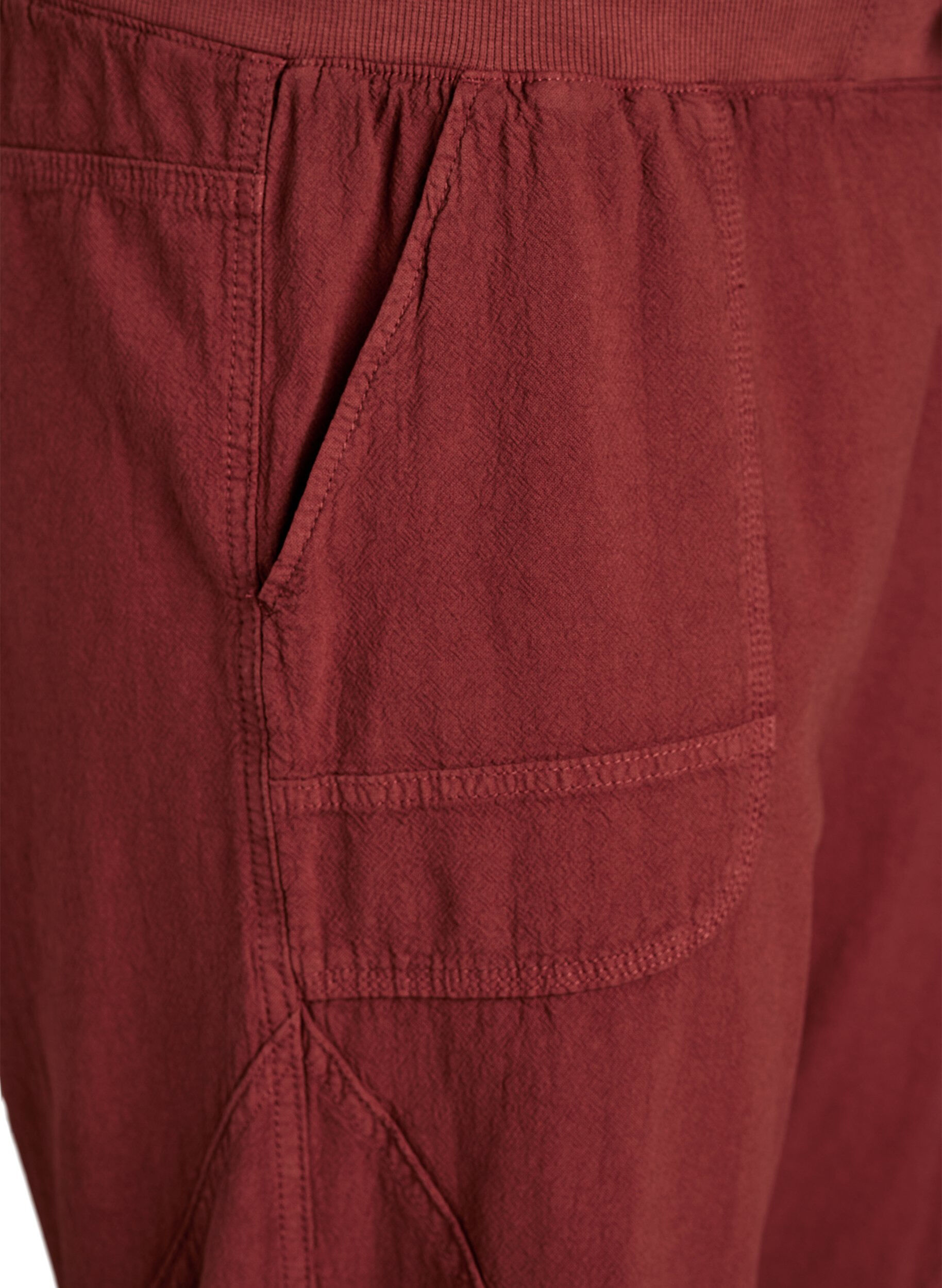 Zizzi Capri-Hose aus Baumwolle, Rot, Packshot image number 2