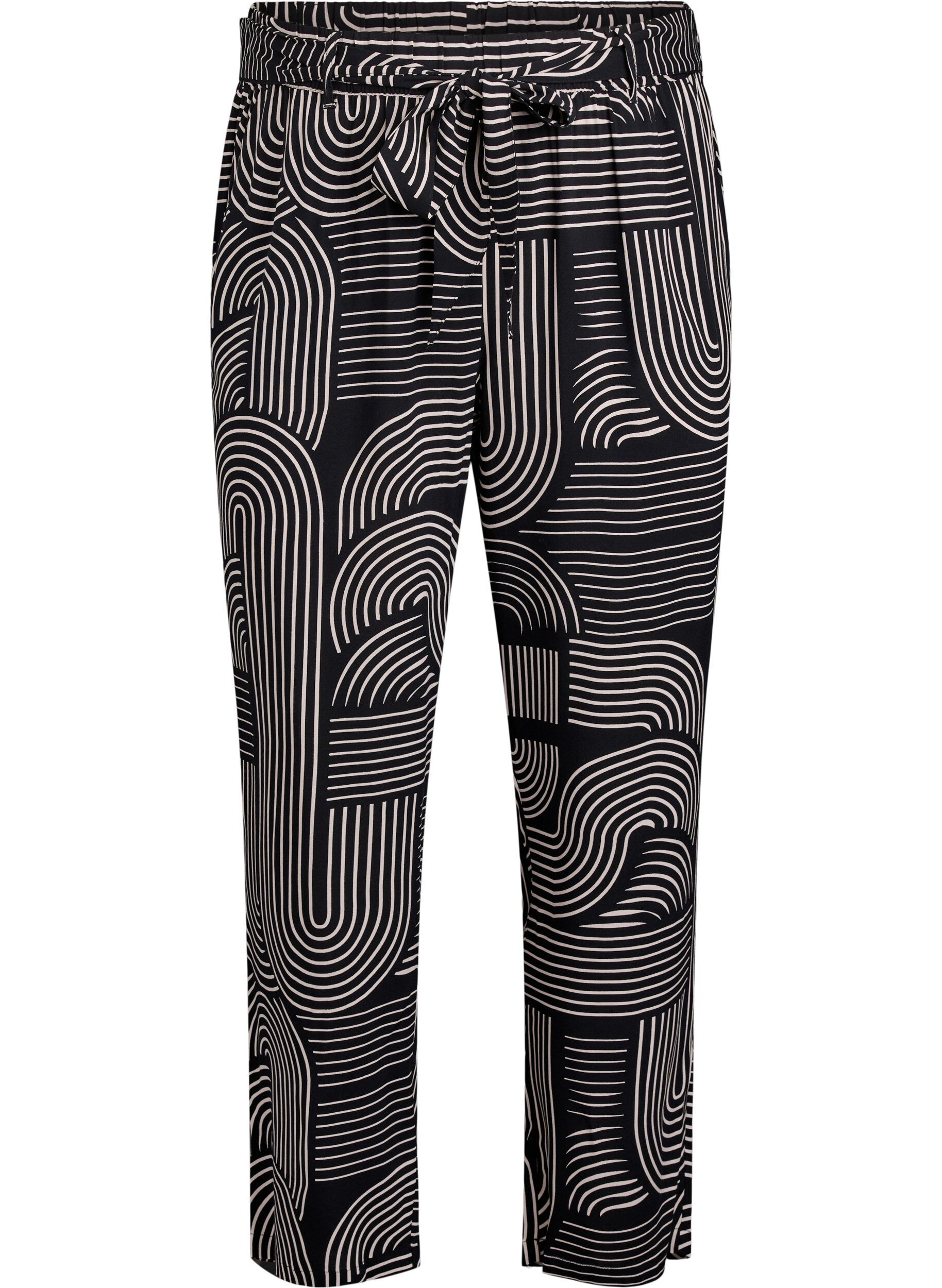 ZizziPantalon taille haute en viscose, Noir, Packshot image number 0