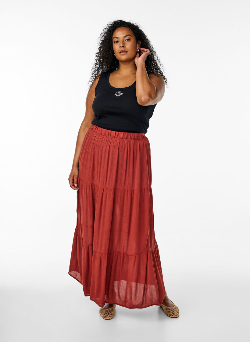 Haut ajust&eacute; avec motif, Noir, Model image number 1