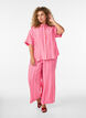 Chemise &agrave; rayures en viscose &agrave; manches courtes, Rose, Model image number 1