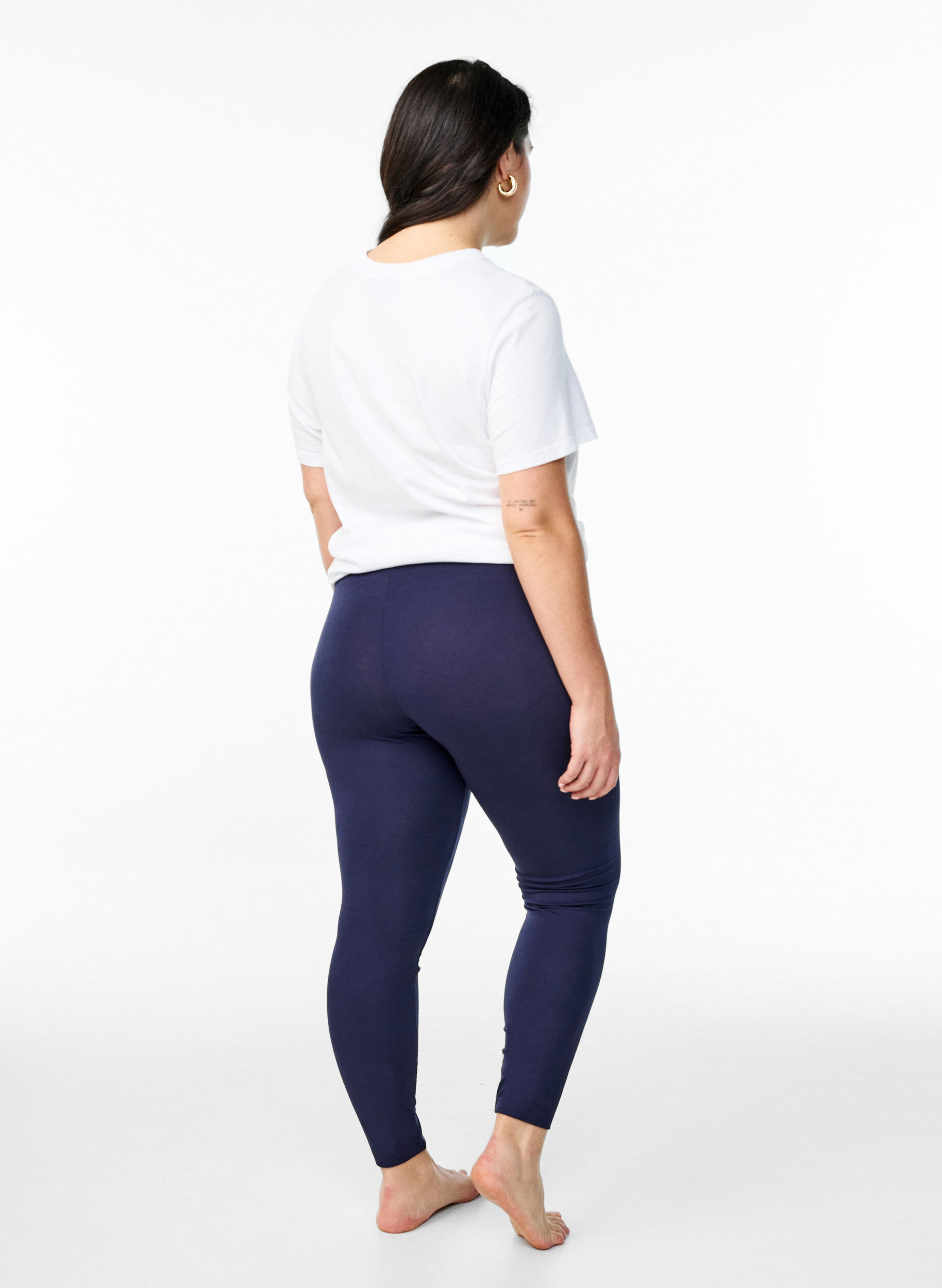 Zizzi Basic-Leggings mit extra L&auml;nge, Blau, Model image number 2