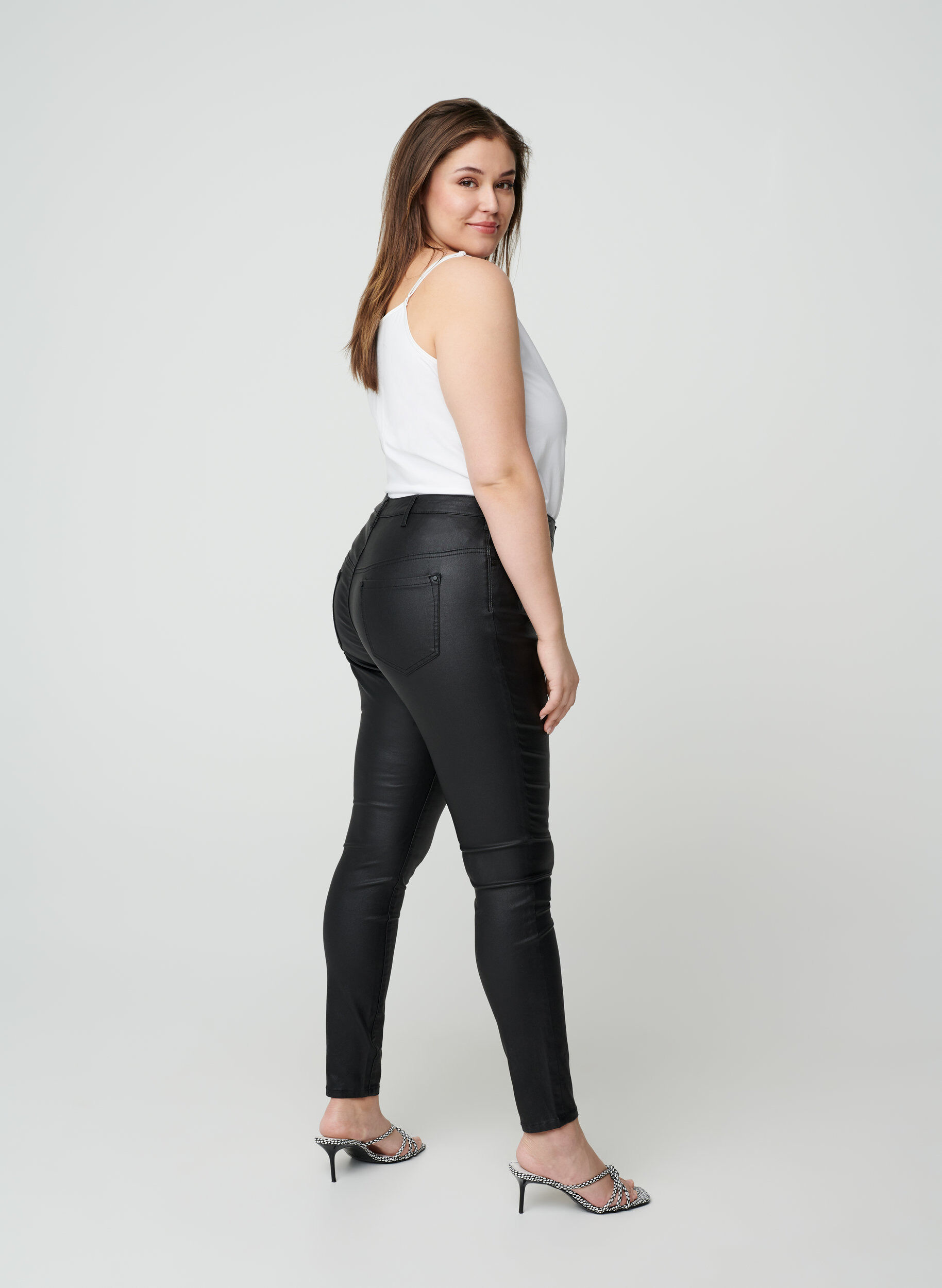 Zizzi Top basique , Bright White, Model image number 1