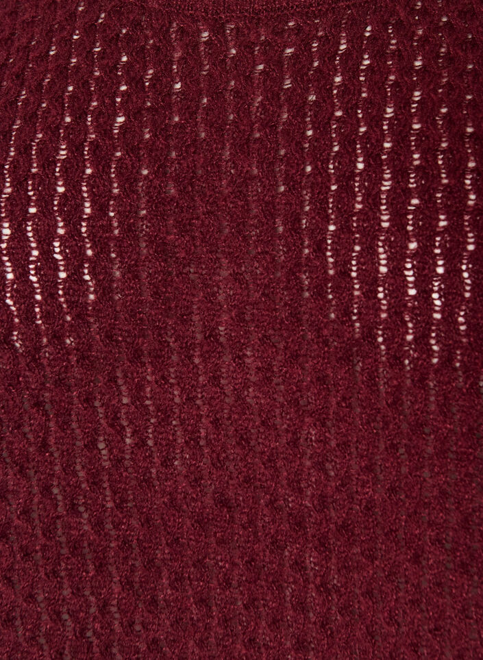 Strickbluse mit strukturiertem Lochmuster, Rot, Packshot image number 2