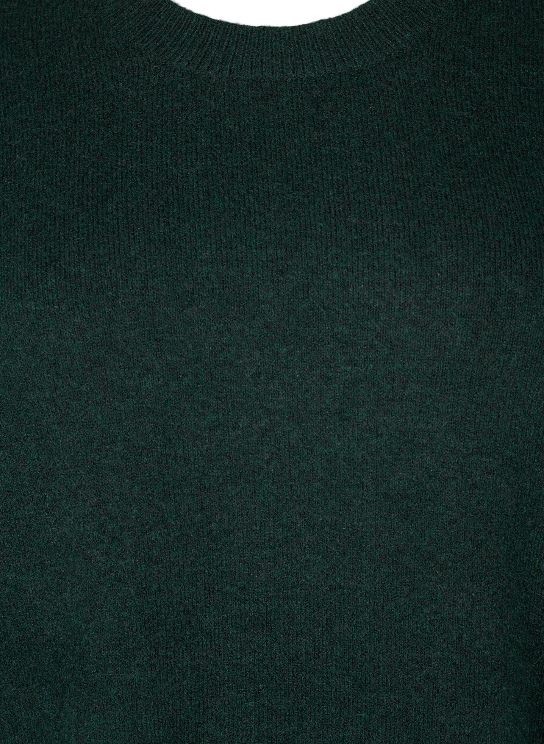 Zizzi Robe en maille &agrave; col rond et fendue, Scarab Mel., Packshot image number 2