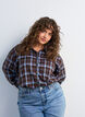 Chemise &agrave; carreaux avec coupe ample, Marron, Model image number 0