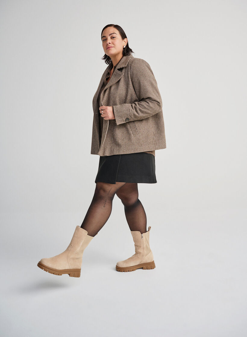 Extra-Weite - Grober Stiefel aus Wildlederimitat., Beige, Image image number 0