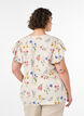 Bluse aus Viskose und Leinen mit R&uuml;schen&auml;rmeln, Beige, Model image number 2