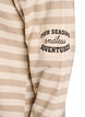 Sweatshirt à rayures avec col montant et zip, Beige, Packshot image number 3