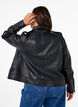 Veste de motard en cuir avec des poches, Black, Model image number 1