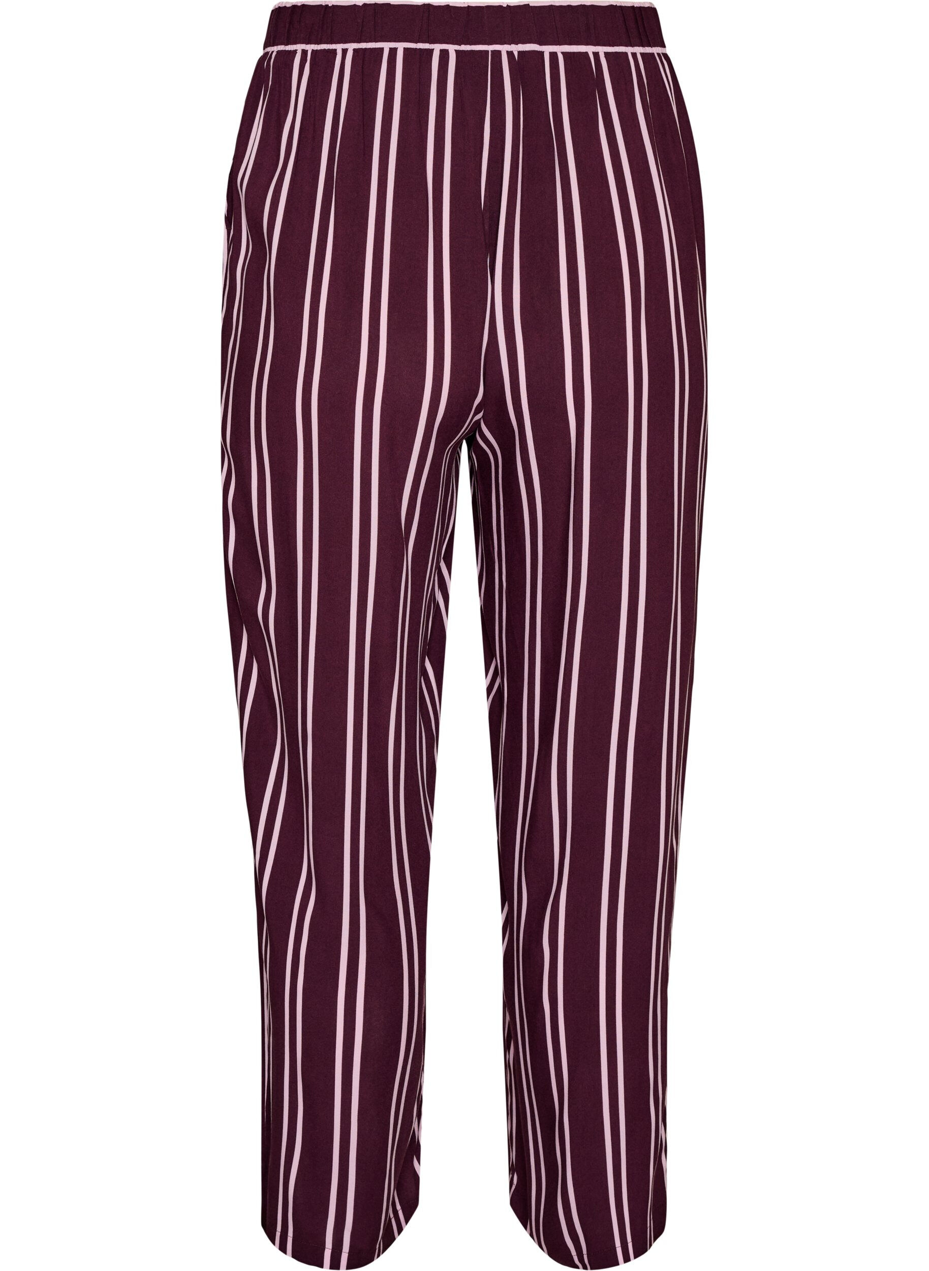 ZizziBas de pyjama ample &agrave; rayures, Bordeaux fonc&eacute;, Packshot image number 1