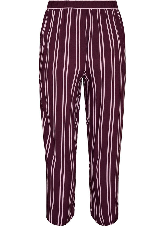 Bas de pyjama ample &agrave; rayures, Bordeaux fonc&eacute;, Packshot image number 1
