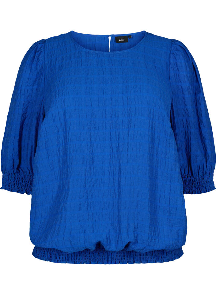 Blouse smockée en lyocell (TENCEL™), Strong Blue, Packshot image number 0