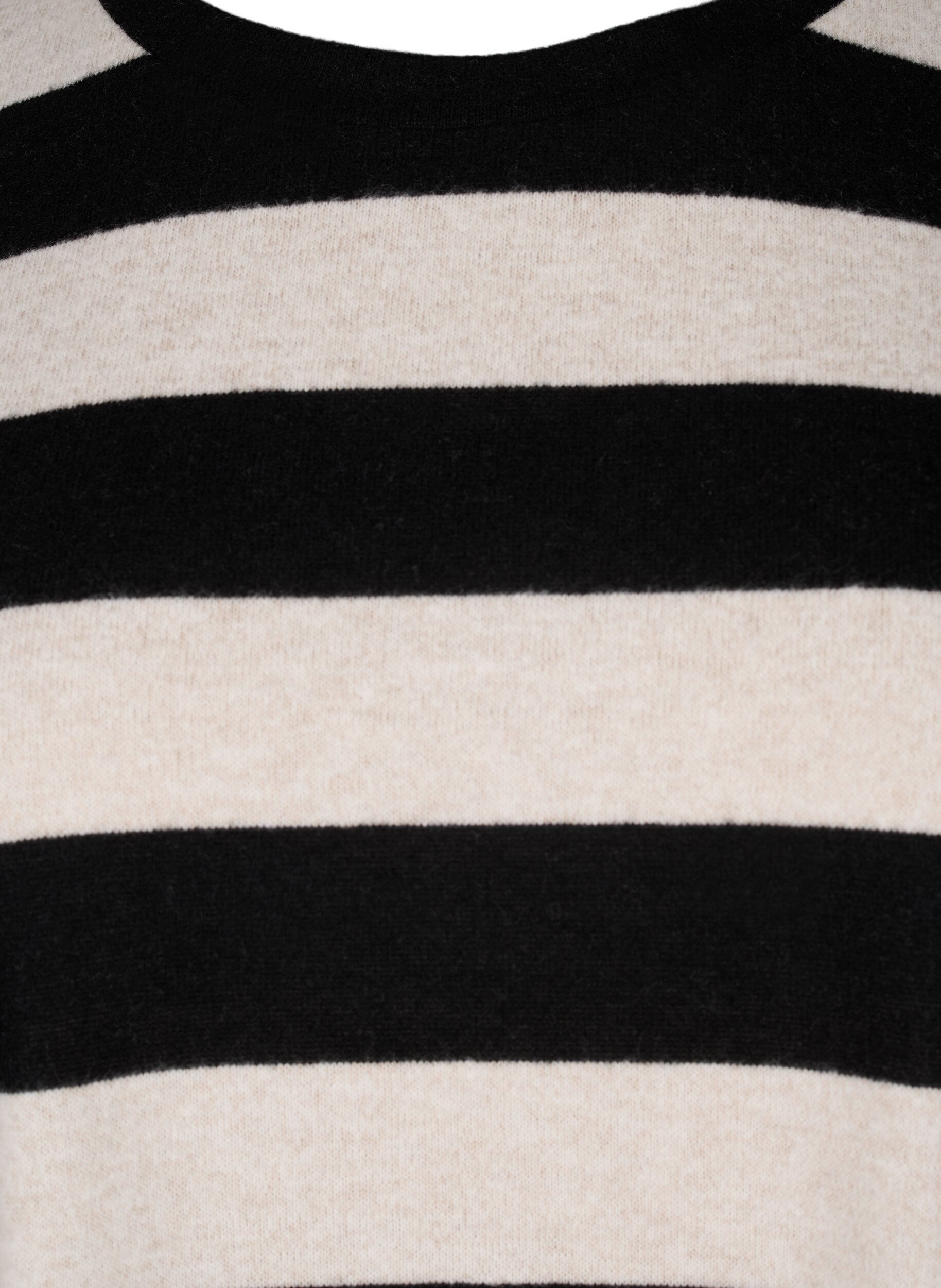 Zizzi  Lang&auml;rmlige Bluse mit Streifenmuster, Bl. Beige Mel.Stripe, Packshot image number 2