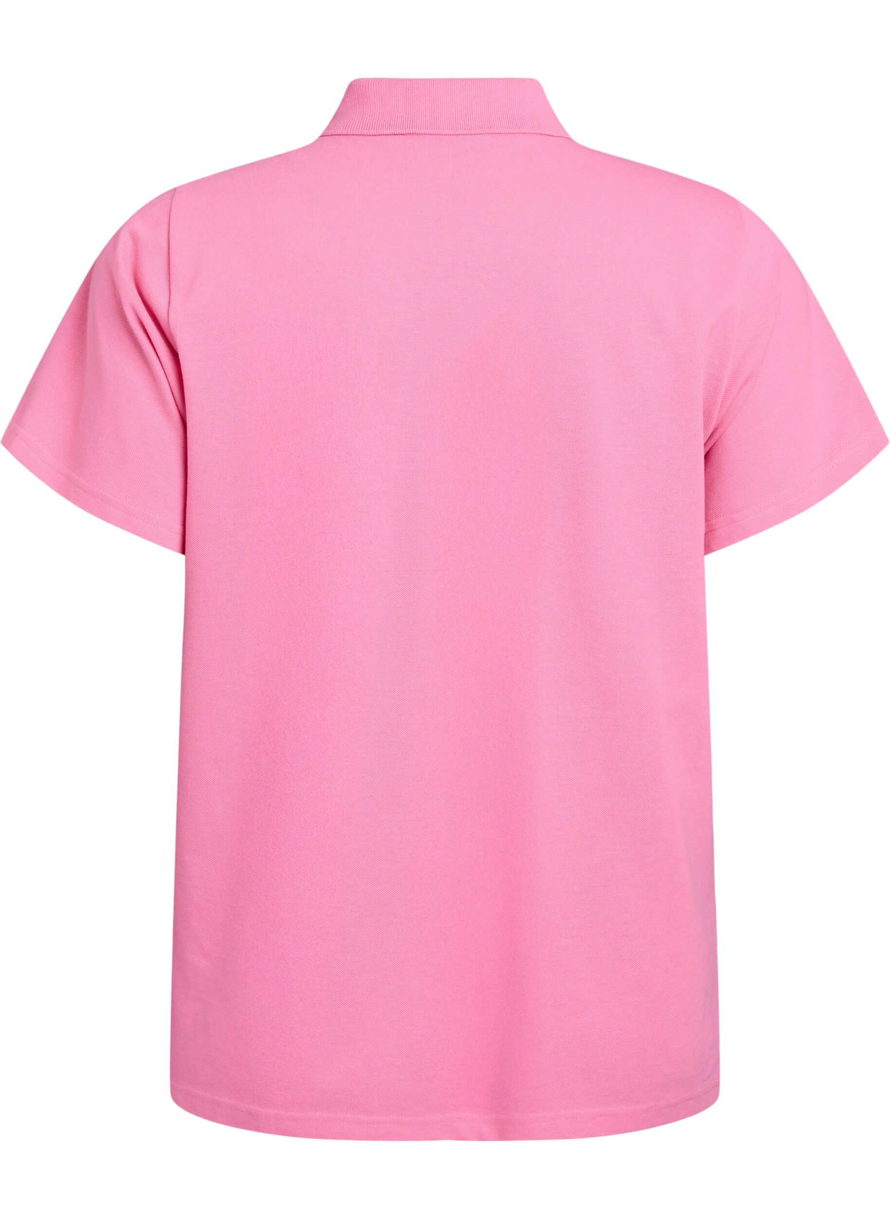 Zizzi Poloshirt mit kurzen &Auml;rmeln, Pink, Packshot image number 1