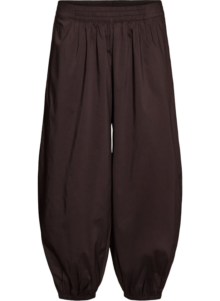 Pantalon ballon avec poches et ceinture &eacute;lastique, Marron, Packshot image number 0