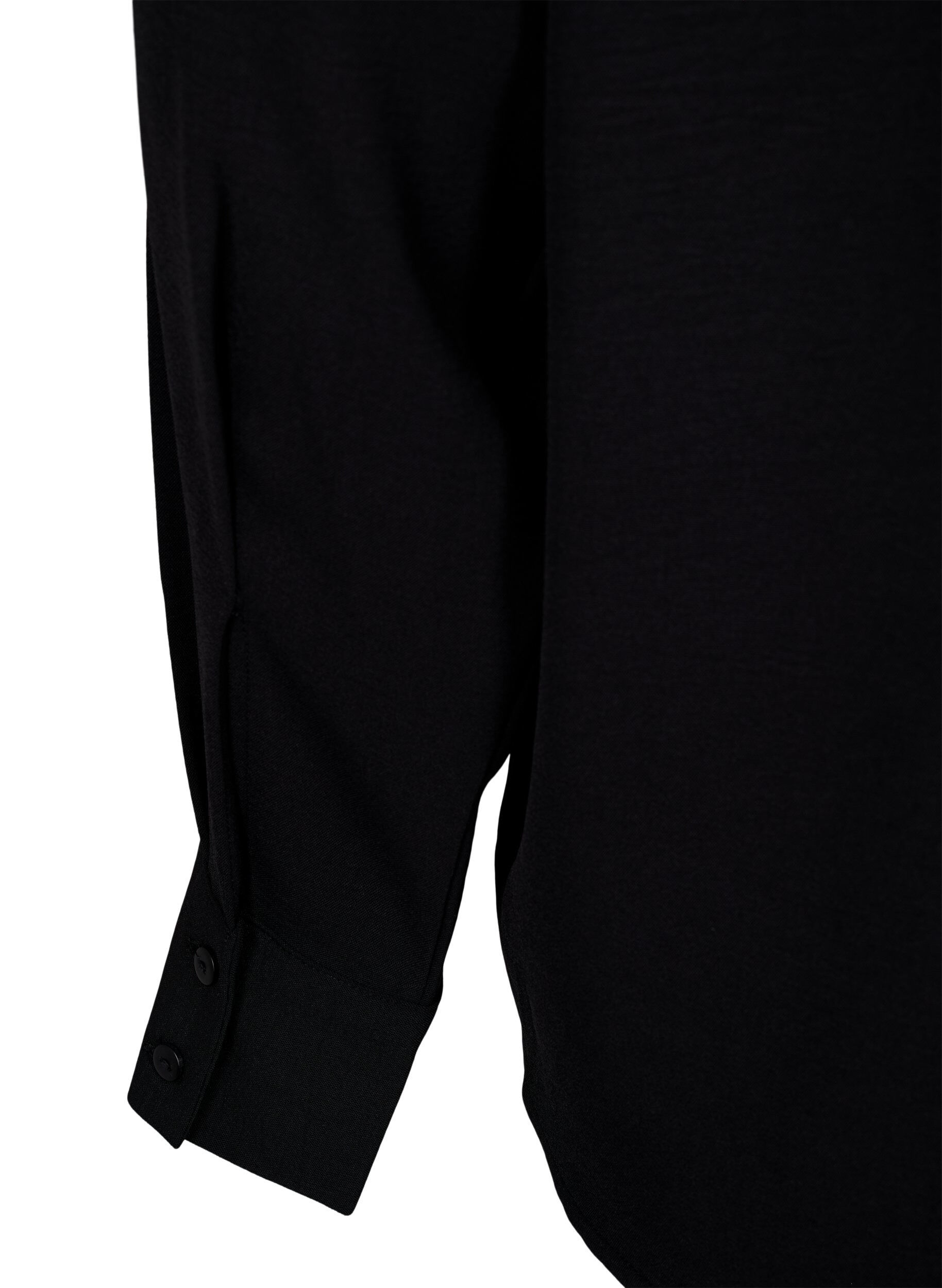 Zizzi Bluse mit Spitzendetail, Black, Packshot image number 3