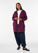 Sweat &agrave; capuche long avec zip et poches, Violet, Model image number 1