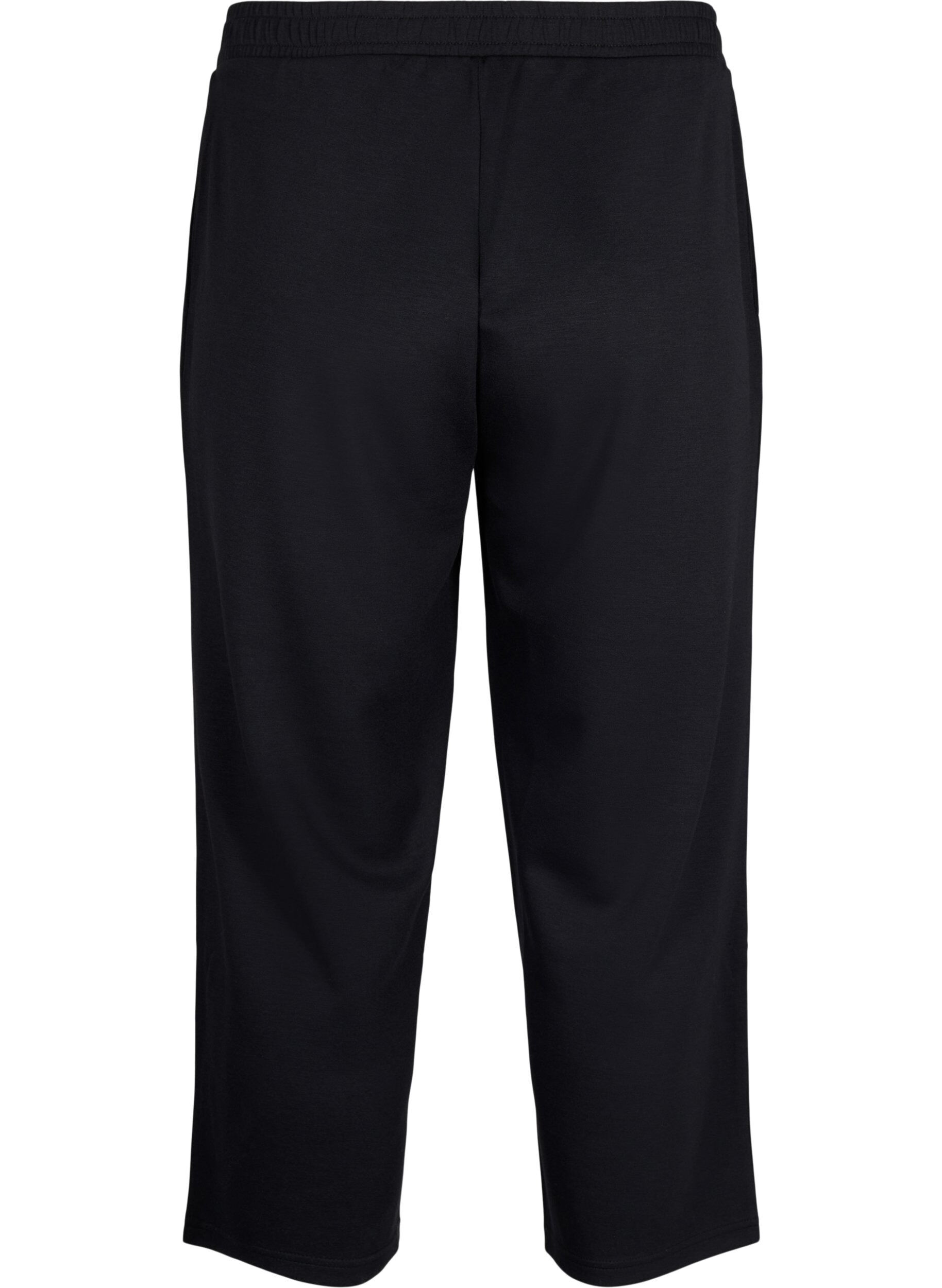 Zizzi Pantalon 7/8 en m&eacute;lange de modal avec poches, Noir, Packshot image number 1