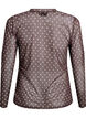 Bluse aus Mesh mit Punkten, Braun, Packshot image number 1