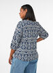 Blouse imprim&eacute;e en viscose avec manches 3/4, Bleu, Model image number 2