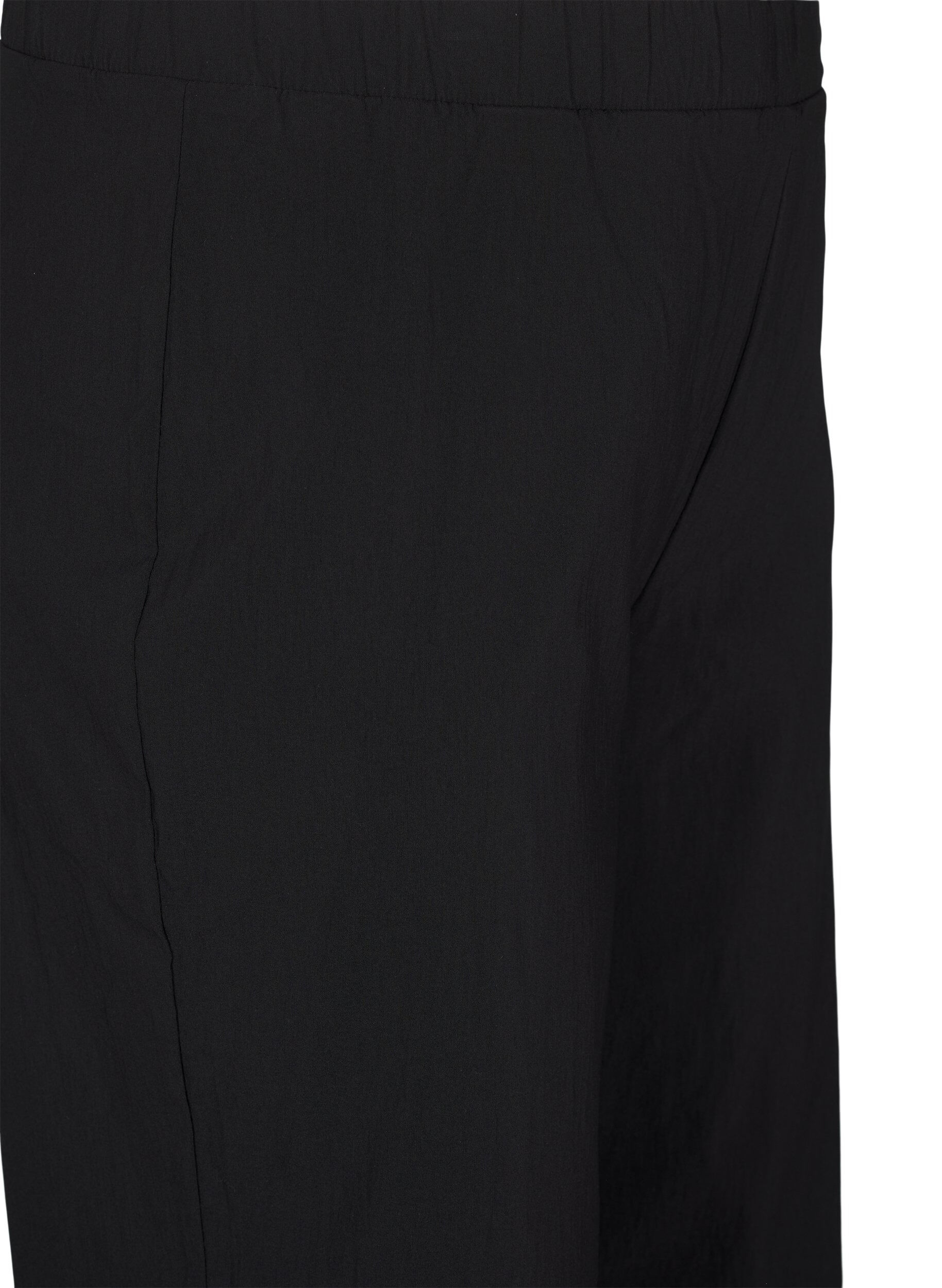 Zizzi Weit geschnittene Hose mit elastischem Bund, Schwarz, Packshot image number 2