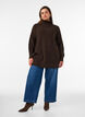 Pull en maille l&acirc;che avec col roul&eacute;, Marron, Model image number 1