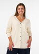 Cardigan aus Feinstrick mit dekorativen Kn&ouml;pfen, Vanille, Model image number 0