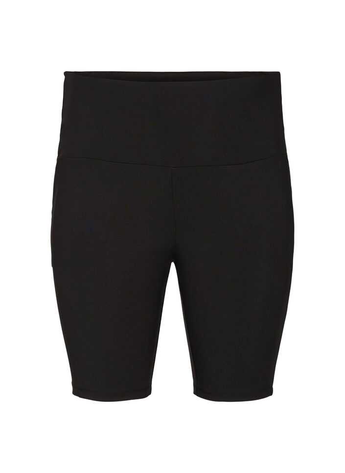 Short à taille haute, ajusté avec poches, Black, Packshot image number 0