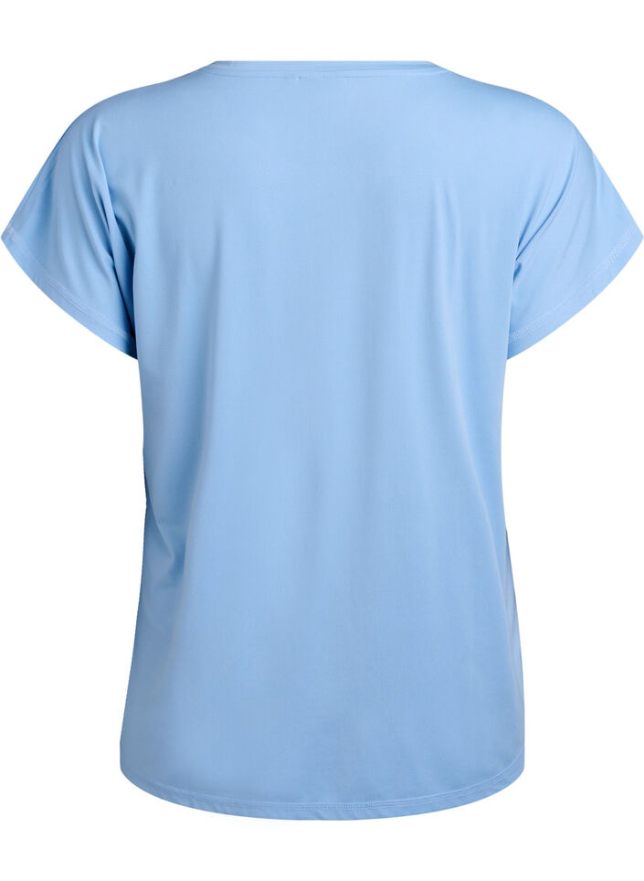 Einfarbiges Trainings-T-Shirt, Blau, Packshot image number 1