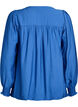 Viskose-Bluse mit Puff&auml;rmeln und gerafften Details, Blau, Packshot image number 1