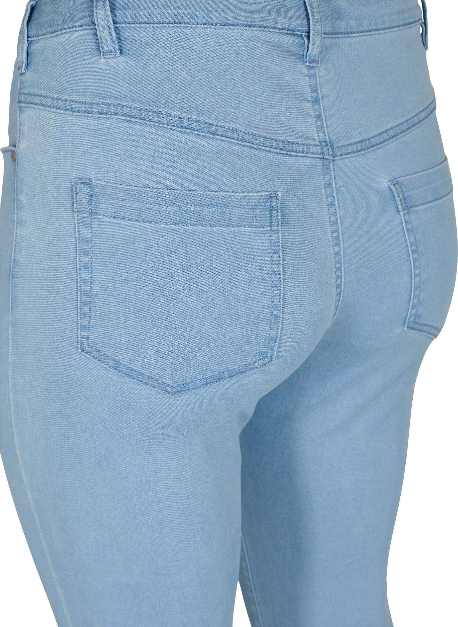 ZizziExtra schmale Amy Jeans mit hoher Taille, Ex Lt Blue, Packshot image number 3