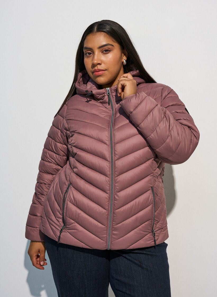Veste l&eacute;g&egrave;re &agrave; capuche, Rose, Model image number 0