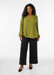 Bluse aus Viskose mit V-Ausschnitt und langen &Auml;rmeln, Gr&uuml;n, Model image number 1