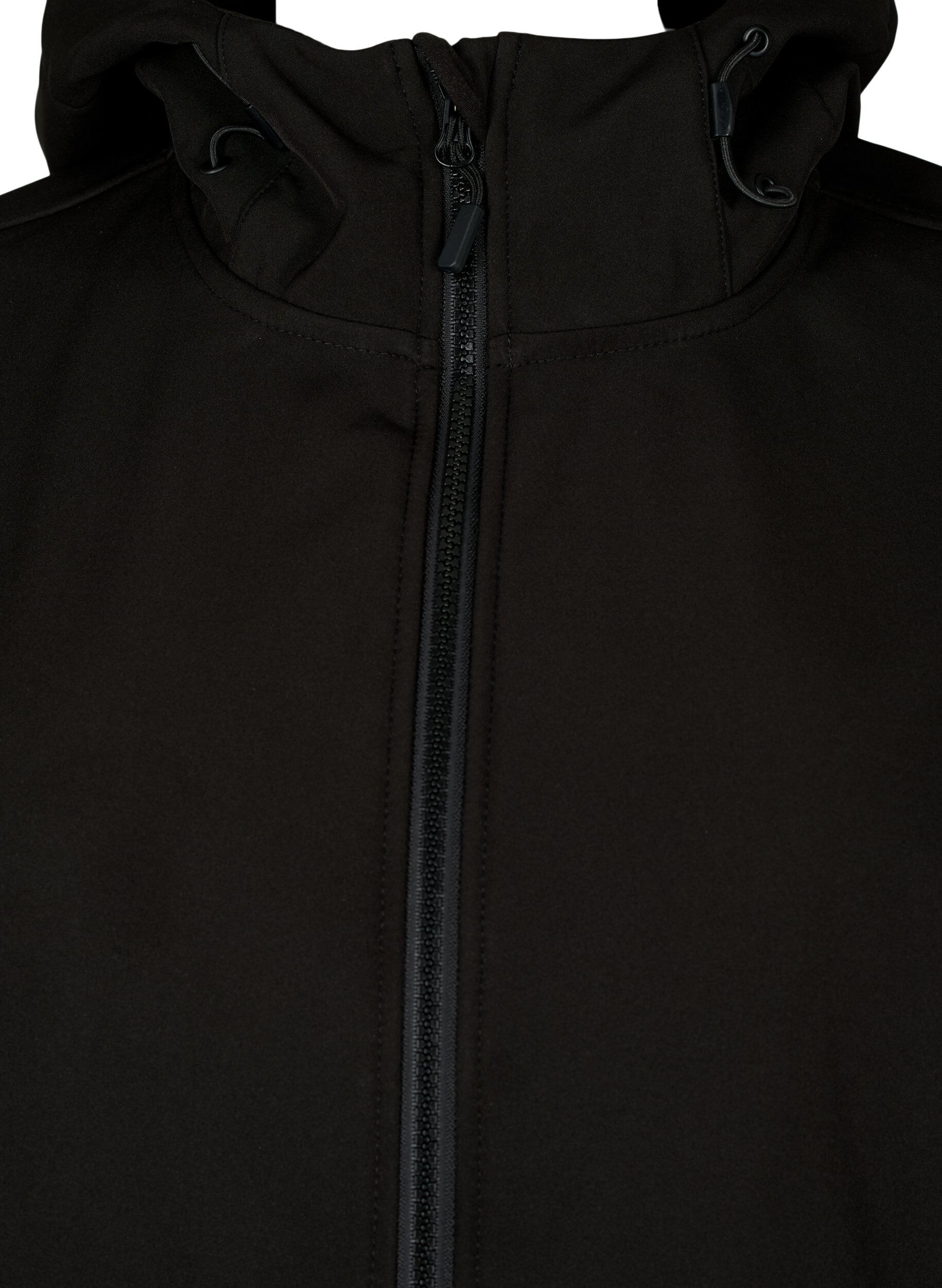 Zizzi Kurze Softshell-Jacke mit Taschen, Black, Packshot image number 2