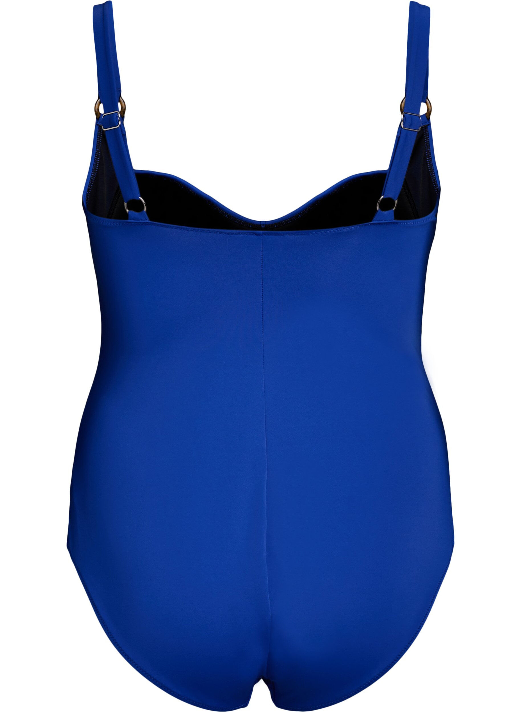 ZizziWattierter Badeanzug mit Drapierung, Blau, Packshot image number 1