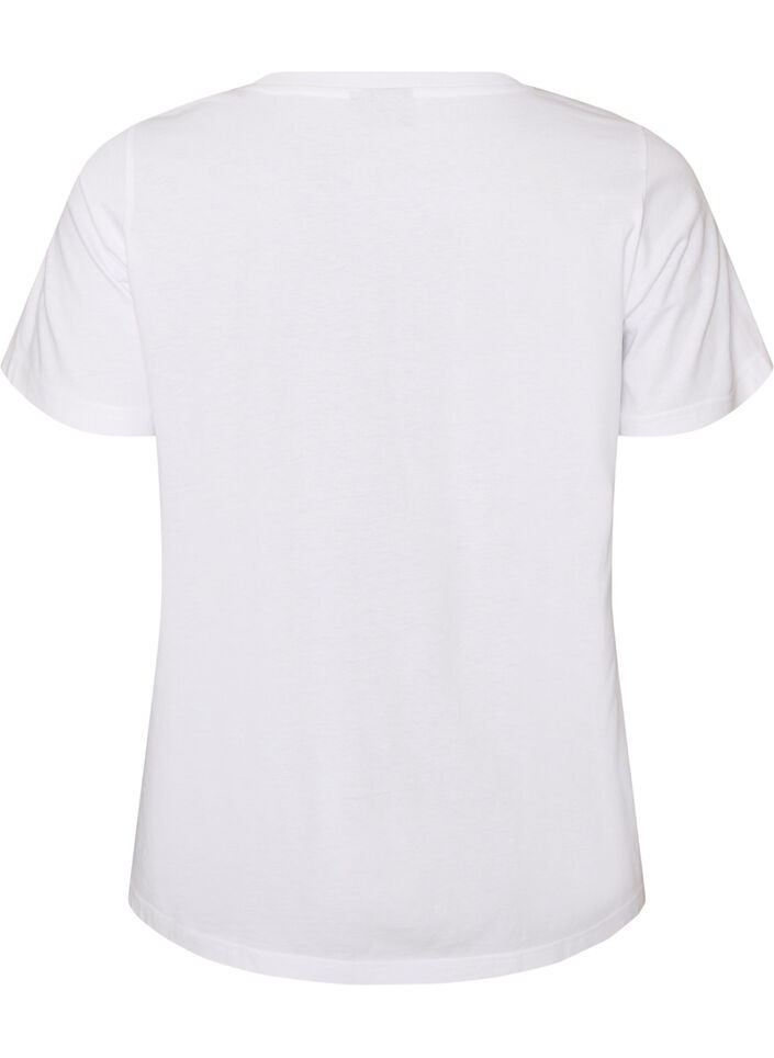 T-shirt en coton avec imprim&eacute;, Blanc, Packshot image number 1