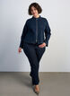 Figurbetonte Jeansjacke mit Rei&szlig;verschluss, Blau, Model image number 1