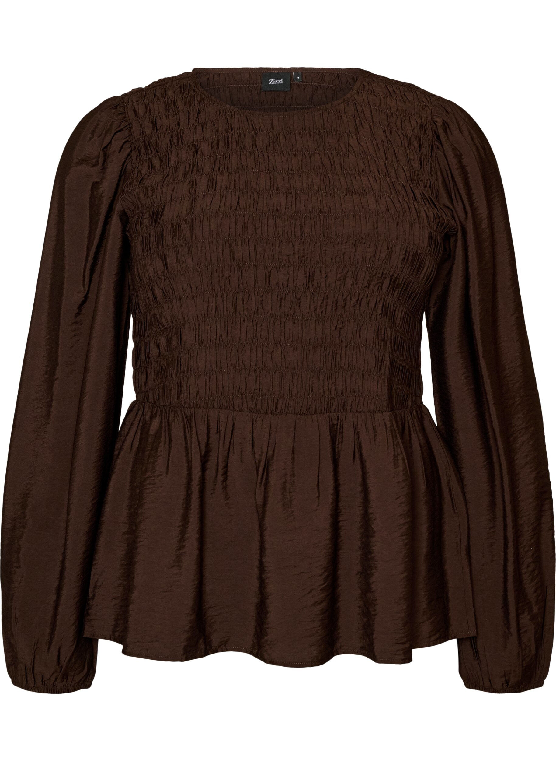 Blouse avec smocks et manches longues