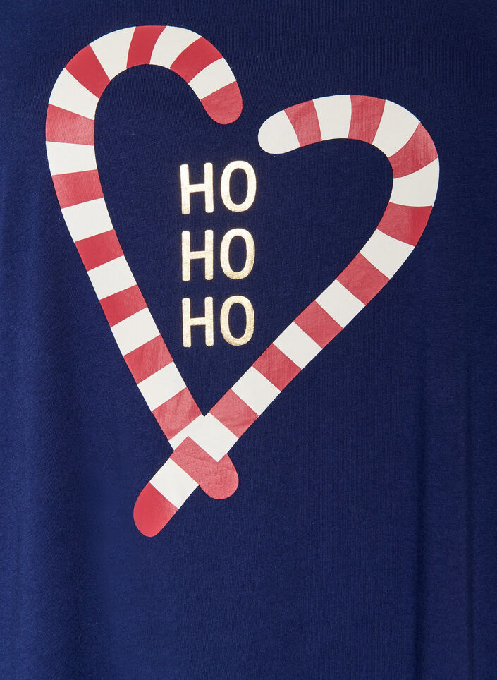 Nachthemd aus Bio-Baumwolle mit Weihnachtsmotiv, Blau, Packshot image number 2