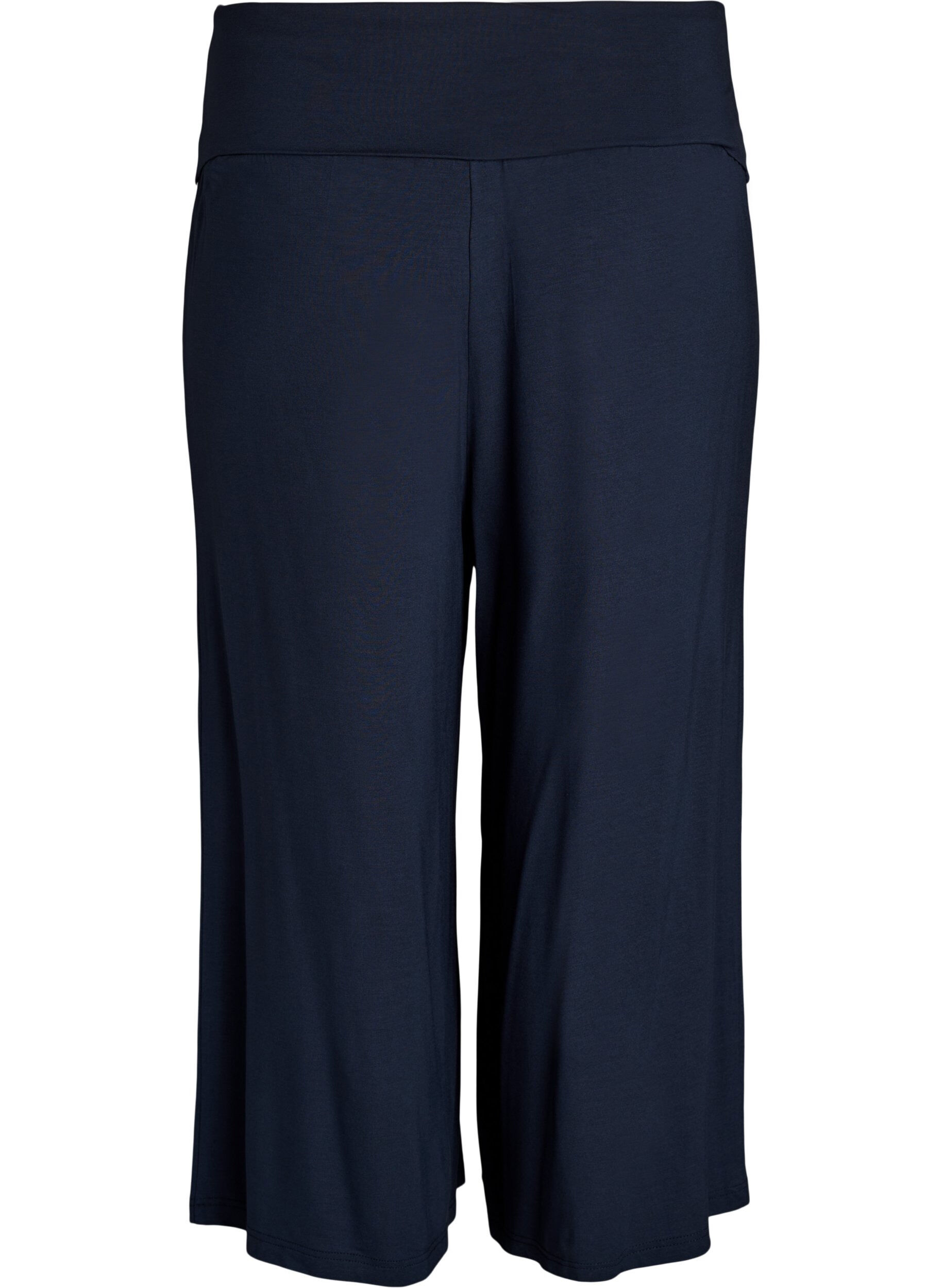 Zizzi Culotte aus Jersey mit hoher Taille, Blau, Packshot image number 1